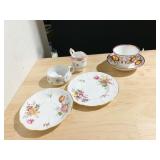 DERBY PLATES, CUP AND SAUCER, STAFFORDSHIRE