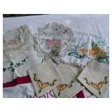 EMBROIDERED TABLE LINENS DOILIES APPLIQUE COTTON