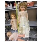 THREE VINTAGE DOLLS, ONE HORSEMAN BRIDE DOLL, ONE