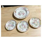ROYAL DOULTON BOWL & SAUCERS, BOWL HAS A CHIP ON