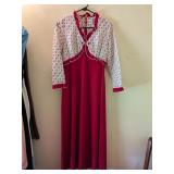JC PENNY UNION MADE KNITTED MAXI DRESS MAROON AND