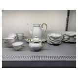 ROSENTHAL TEA POT NO LID, CUPS 10 - ONE CHIPPED,