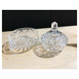 CRYSTAL FOOTED BOWL, COVERED CANDY DISH