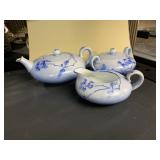 LIMOGE FRANCE TEAPOT, CREAMER SUGAR