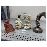 HEAVY GLASS CAT FIGURINE, CARNIVAL TYPE GLASS