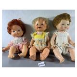 THREE VINTAGE DOLLS ONE STRAWBERRY SHORTCAKE, 1