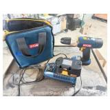 RYOBI 18V DRILL WITH BATTERY, CHARGER & CASE