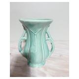 MCCOY VASE, 8", SMALL CHIP (SEE PHOTO)