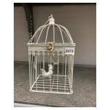 DECORATIVE BIRD CAGE WITH ROOSTER MOTIF