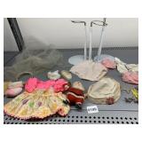DOLL STANDS, MISCELLANEOUS VINTAGE DOLL ITEMS,