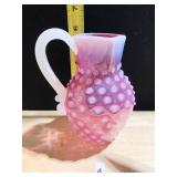 ART GLASS HOBNAIL CRANBERRY OPALESCENT SYRUP