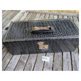FAUX CROC BLACK MUSICAL INSTRUMENT CASE RED LINED