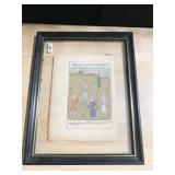 ANTIQUE PERSIAN MINIATURE HAND DONE PAINTING AND