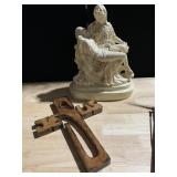 SCULPTURE THE PIETA, SOME CHIPPING AS SHOWN,