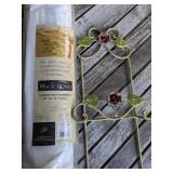 DISTRESSED PAINTED GREEN IRON PLATE RACK WITH