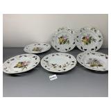 SIX DECORATIVE PLATES WITH OPEN WEED SIDING, SOME