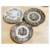 PLATES BROWN & WHITE TAVOY, HN&A, STAFFORDSHIRE