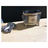 ELEPHANT METAL PLANTER, LEATHER SWATCHES