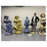 5 VICTORIAN STYLE FIGURINES