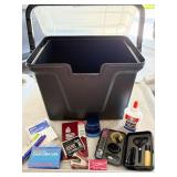 FILE BOX WITH OFFICE SUPPLIES