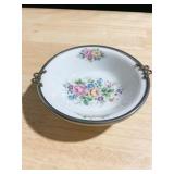 LIMOGE FRANCE BERRY BOWL WITH METAL RIM