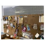 CONTENTS OF PEGBOARD INCLUDING WD40 NO MESS PEN