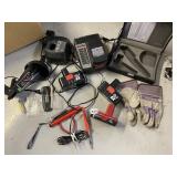 19.2 V EX BATTERIES W/ CHARGER BAS, WORK GLOVES,