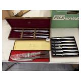 2 CARVING SETS INCLUDING BURNCO CARVING SET,