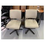 2 OFFICE CHAIRS STATIONERY NO WHEELS