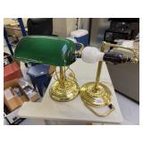 GREEN STUDENT DESK LAMPS ONE NO SHADE