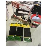 HAND SANDER, DAP MUD, DRYWALL KNIFE, SANDPAPER