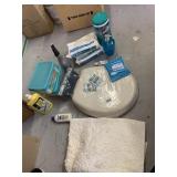NEW TOILET SEAT, CLOROX WIPES, ADULT WASHCLOTHS,