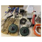 GLOVES, TAPE, BRUSHES, RUST-OLEUM GLOSS GRAY 2