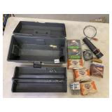 PLASTIC TOOLBOX, GALVANIZED DECK SCREWS 3 1/2