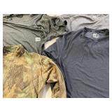 CAMO AND OTHER SHIRTS SZ. M, GRAY LARGE, UNDER