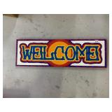 WOOD HAND PAINTED WELCOME SIGN