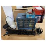 ORGANIZER BIN AND CLIP ON DESK LIGHT