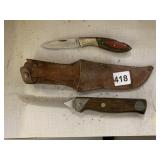 TWO KNIVES ONE WITH SERRATED EDGE