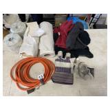 EXTENSION CORD, TOWELS, TOILET PAPER