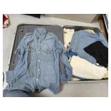 VINTAGE SUITCASE WITH VINTAGE TIES AND CLOTHES
