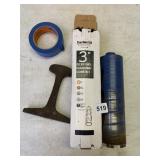 BLUE TAPE, 3 INCH DRY DIAMOND CORE BIT