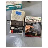ELECTRIC WATER TIMER, CASSETTE PLAYER