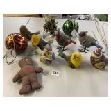 HOLIDAY ORNAMENTS, BIRDS, ETC.
