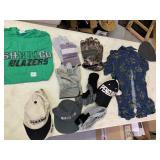 HATS, HAWAIIAN SHIRT, CAMO AND WORK GLOVES SIZE
