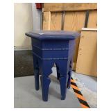 PAINTED BLUE OCTAGON STAND