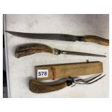 STAG HANDLE CARVING SET