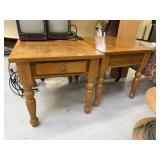 2 SIDE TABLES WITH CENTER DRAWERS HAVE SCRATCHES