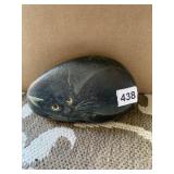 PAINTED CAT ON ROCK SIGNED ON BASE PAT