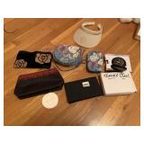 COSMETIC BAGS, VISOR, TRAVEL CLOCK, LEATHER GIFT