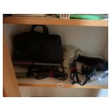 HOT TOOLS TRAVEL CASE, CURLING IRONS AND HAIR